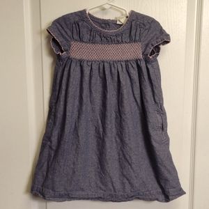 𝅺mini Boden, Beautiful blue with pink smocked top toddler dress